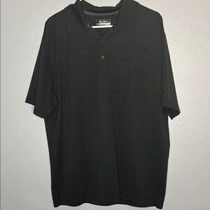 Ben Hogan Black Striped Textured Short Sleeved Polo Size XL